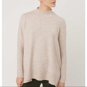 NWT LOFT Flecked Rib Trimmed Poncho Sweater